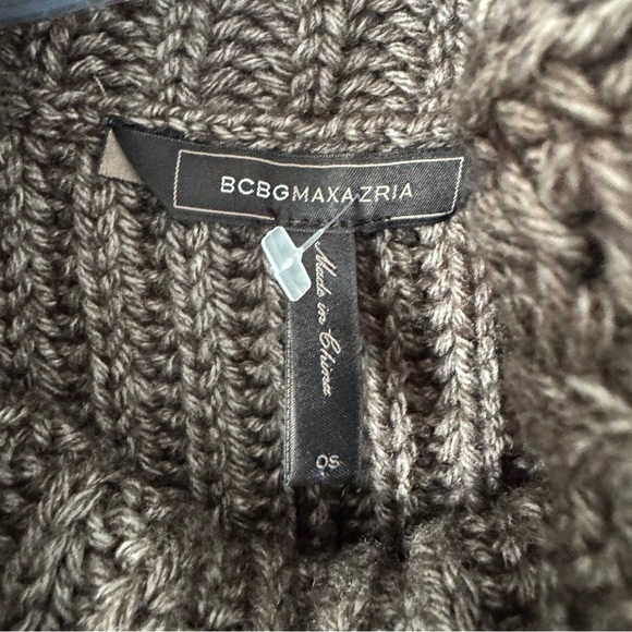 BCBGMAXAZRIA Harvey Wool Cape Poncho Sweater Grey Dusk -Heavy Knit-Cowl Neck NWT - Picture 6 of 9